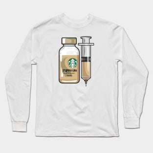 Chilled Vanilla Iced Coffee Drink Injection for medical and nursing students, nurses, doctors, and health workers who are coffee lovers Long Sleeve T-Shirt